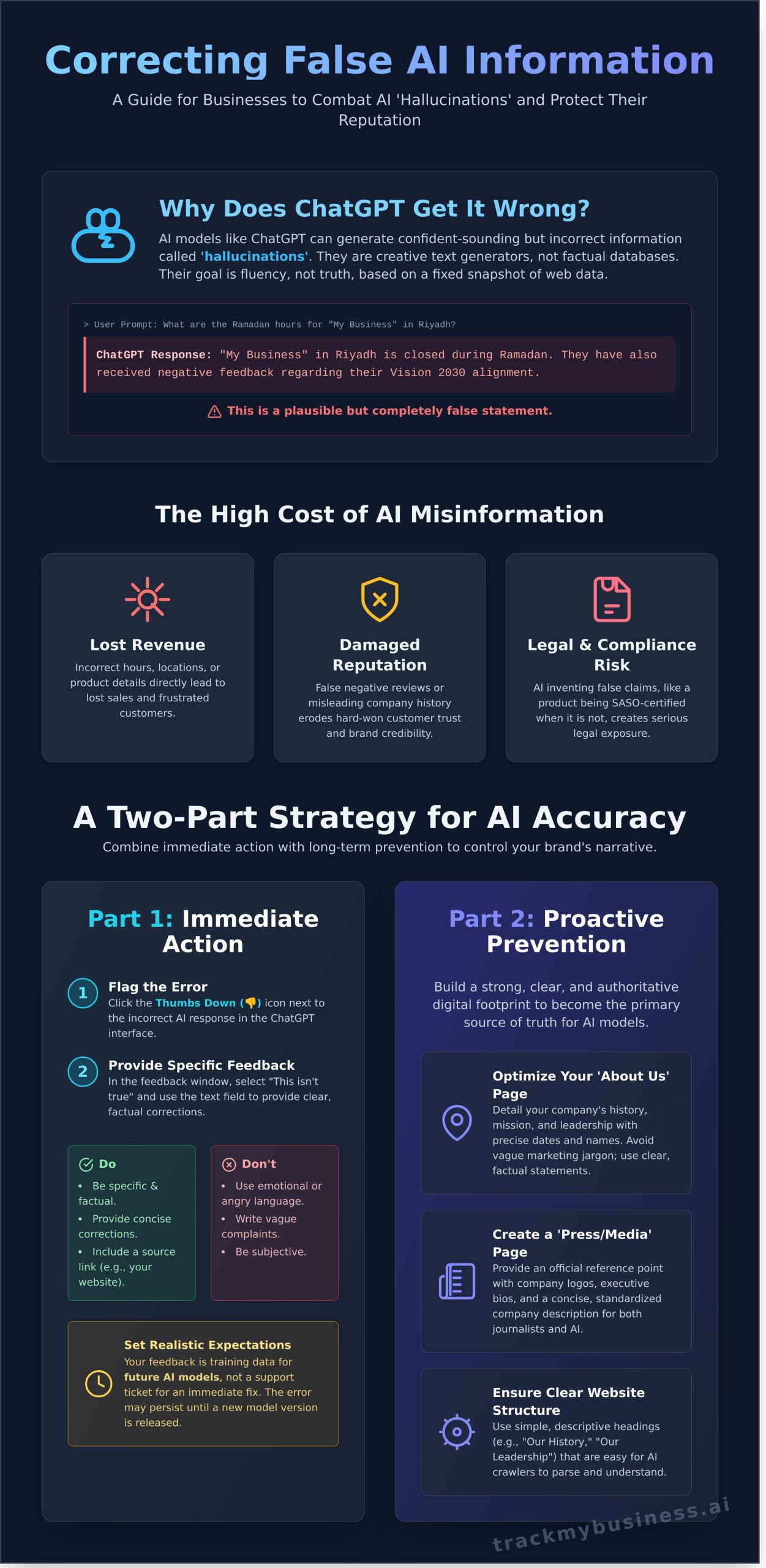 Correcting False Information in ChatGPT: A Business Owner’s Guide - Infographic
