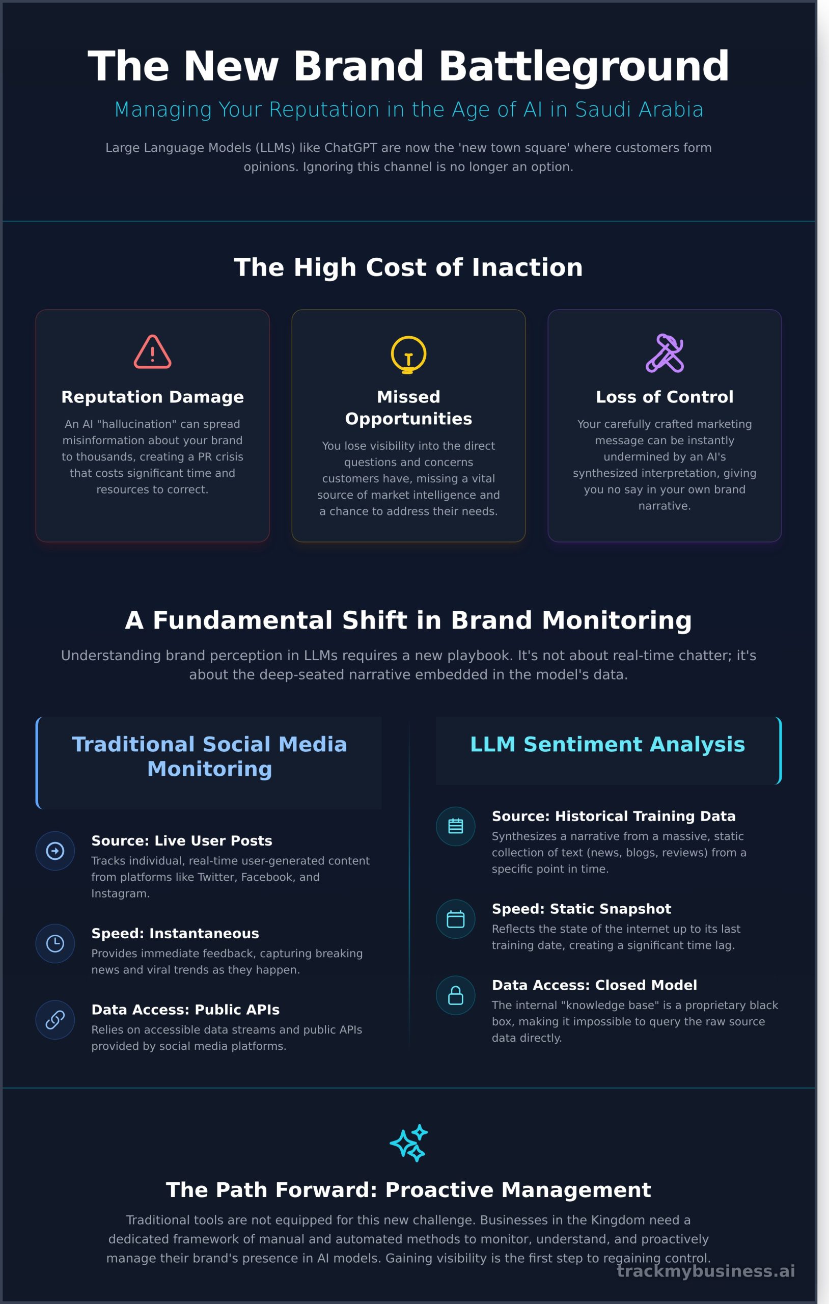 Tracking Brand Sentiment in LLMs: The New Frontier of Reputation Management - Infographic